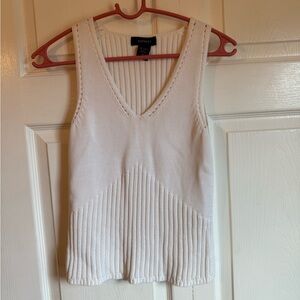 Express White Knit Tank Top
